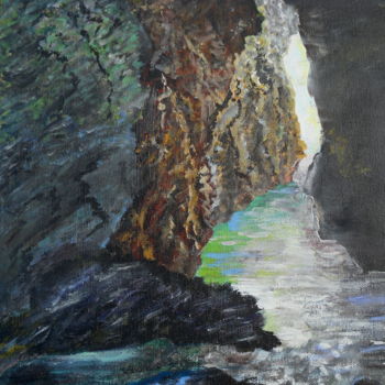 Painting titled "Grotte de Port Coto…" by Philippe Viard, Original Artwork, Acrylic