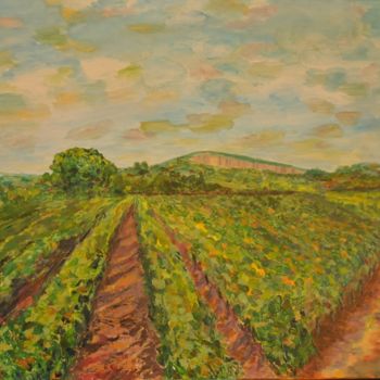 Pintura intitulada "vignes vers les hau…" por Philip Moreau, Obras de arte originais, Acrílico