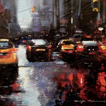 Painting titled "New York City , n°…" by Philippe Perennou, Original Artwork, Oil Mounted on Wood Panel