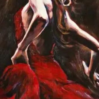 Pintura intitulada "Flamenco Dancer I" por Phill Bello, Obras de arte originais, Óleo