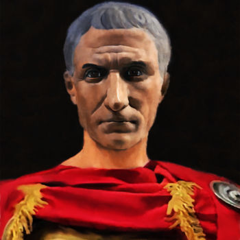 Digital Arts titled "Julius Caesar" by Michele Poenicia, Original Artwork, Digital Painting