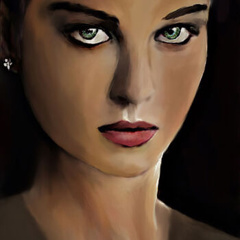 Arte digital titulada "Face of woman" por Michele Poenicia, Obra de arte original, Pintura Digital