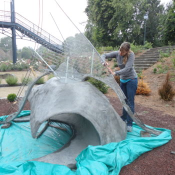 Sculpture titled "montage de l'hermin…" by Philippe Sidot Et Charlotte Carsin, Original Artwork