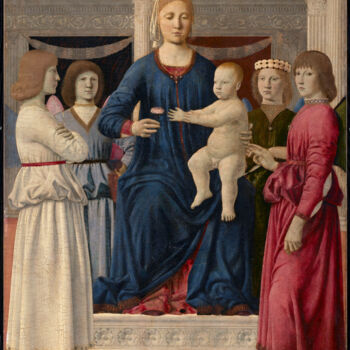 Peinture intitulée "Vierge à l'enfant t…" par Piero Della Francesca, Œuvre d'art originale, Tempera