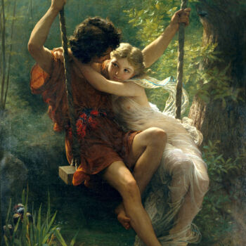 Schilderij getiteld "Le printemps" door Pierre Auguste Cot, Origineel Kunstwerk, Olie