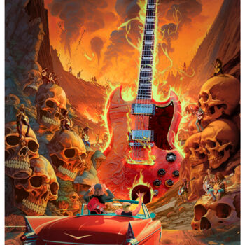 Digital Arts titled "Highway to hell - A…" by Pierre Duquoc, Original Artwork, Digital Painting