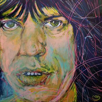 Peinture intitulée "Mike Jagger Cream" par Pierre Emile Andre (13), Œuvre d'art originale, Acrylique