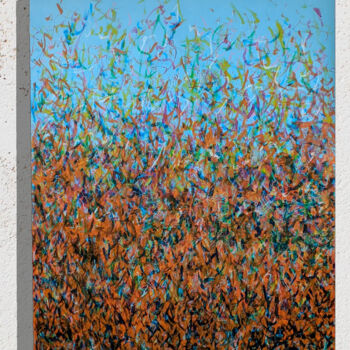 제목이 "flower power"인 미술작품 Pierre Lamblin로, 원작, 아크릴 나무 들것 프레임에 장착됨