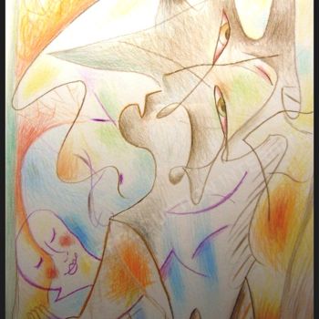Disegno intitolato "Une danse renversan…" da Pierre-Louis Torres, Opera d'arte originale, Matite colorate
