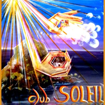 Digitale Kunst getiteld "affiche CLUB SOLEIL" door Pierre Peytavin, Origineel Kunstwerk, Olie