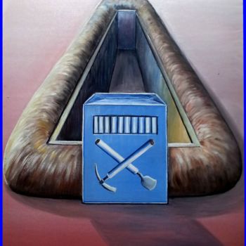 绘画 标题为“cigarette-tombe” 由Pierre Peytavin, 原创艺术品, 油 安装在纸板上
