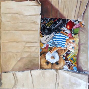 Pintura titulada "Enfance" por Pierre Rouanne, Obra de arte original, Oleo Montado en Bastidor de camilla de madera