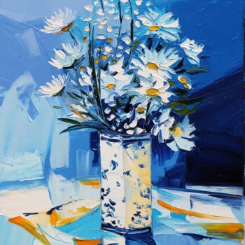 Картина под названием "Bouquet blanc" - Pierrick Tual, Подлинное произведение искусства, Масло