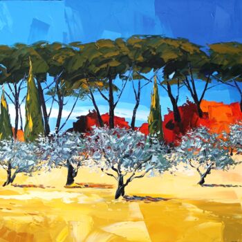 Painting titled "Végétal provençal" by Pierrick Tual, Original Artwork, Oil