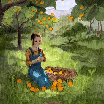 Цифровое искусство под названием "Oranges" - Piotr Szerszynski, Подлинное произведение искусства, 2D Цифровая Работа