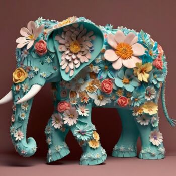 Arts numériques intitulée "Elephant" par Pixqix, Œuvre d'art originale, Image générée par l'IA