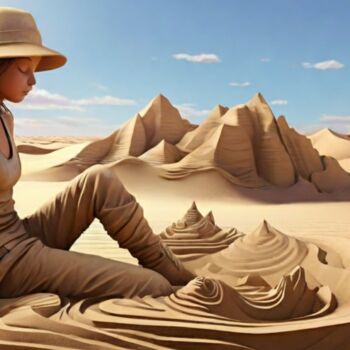 「Sand woman」というタイトルのデジタルアーツ Pixqixによって, オリジナルのアートワーク, AI生成画像