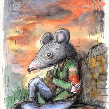Desenho intitulada "The Day After / Rat…" por Patrick Jannin, Obras de arte originais, Outro