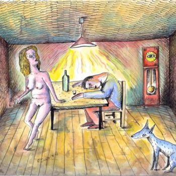 Tekening getiteld "Le Partage de l'Enn…" door Patrick Jannin, Origineel Kunstwerk, Anders