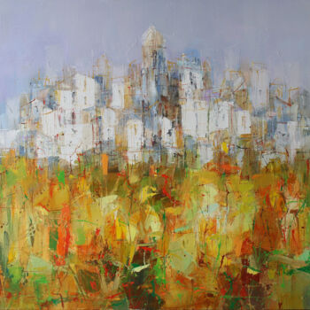 Painting titled "Somewhere in the so…" by Plamen Bibeschkov, Original Artwork, Oil Mounted on Wood Stretcher frame