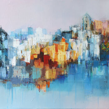 Painting titled "Provence II" by Plamen Bibeschkov, Original Artwork, Oil Mounted on Wood Stretcher frame