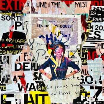 Collages titulada "Héroïne" por Podkol, Obra de arte original, Collages Montado en Bastidor de camilla de madera