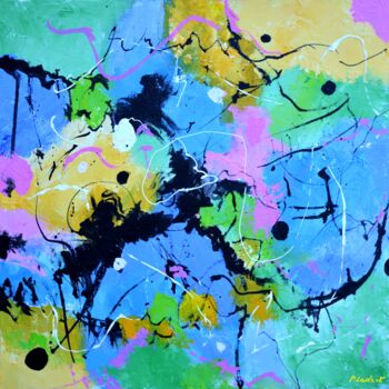 Schilderij getiteld "Good vibrations" door Pol Ledent, Origineel Kunstwerk, Olie Gemonteerd op Frame voor houten brancard