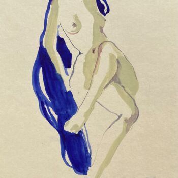 Dibujo titulada "Mermaid series" por Polina Shibanova, Obra de arte original, Acuarela