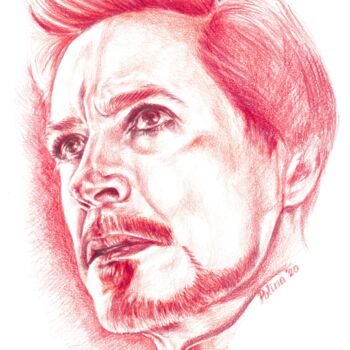 Drawing titled "Tony Stark" by Polina Turgunova, Original Artwork, Pencil