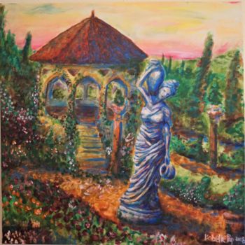 Painting titled "Rosengarten" by Isabelle Pop, Original Artwork, Acrylic