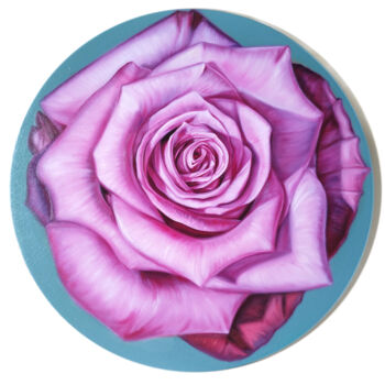 「Pink rose」というタイトルの絵画 P Jによって, オリジナルのアートワーク, オイル