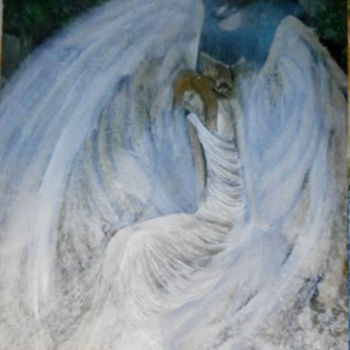 Malarstwo zatytułowany „brûme,nuit,ange et…” autorstwa Pierre Paul Parmentier, Oryginalna praca, Olej