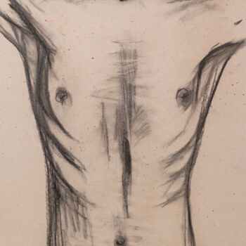 Dibujo titulada "Body study of male…" por Rita Pranca, Obra de arte original, Tiza