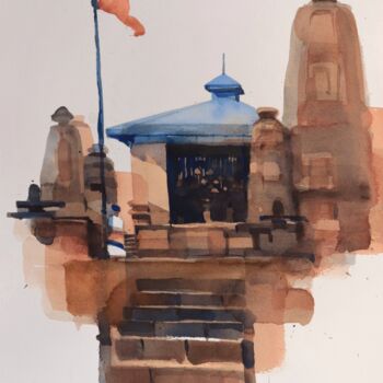 Painting titled "Steps of faith 5" by Prashant Prabhu, Original Artwork, Watercolor