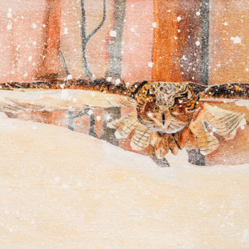 「Winter flight」というタイトルの絵画 Gregor Pratnekerによって, オリジナルのアートワーク, オイル