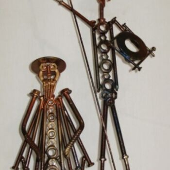 Escultura intitulada "D.Quixote e SAncho…" por Prieto Crivelle, Obras de arte originais, Metais