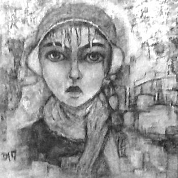 Malerei mit dem Titel "Mädchen im Winter" von Barbaram, Original-Kunstwerk