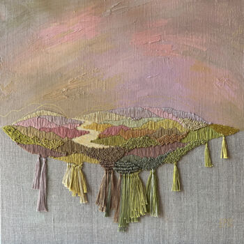 「Pink Green Valley」というタイトルの絵画 Ekaterina Prisichによって, オリジナルのアートワーク, アクリル