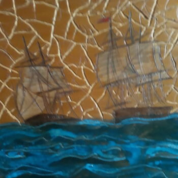 Painting titled "Navigando" by Mary Sargent, Original Artwork, Wood