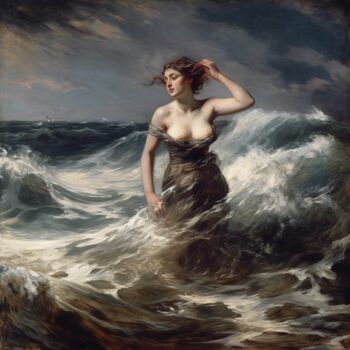 Painting titled "The sea maiden" by Pulchra Family, Original Artwork, Digital Painting