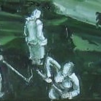Картина под названием "Сенокос (2)" - Сергей Боголюбов, Подлинное произведение искусства, Масло