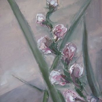 Peinture intitulée "цветок.." par Sergei Bogoliubov, Œuvre d'art originale, Huile