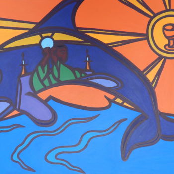Malarstwo zatytułowany „Orca” autorstwa Richard J. Bond, Oryginalna praca, Olej