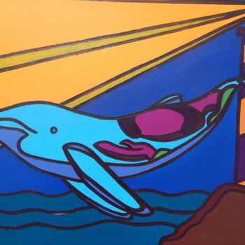 Malarstwo zatytułowany „Whale” autorstwa Richard J. Bond, Oryginalna praca, Olej