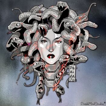 数字艺术 标题为“Medusa Version 1 of…” 由Purplemindstudios, 原创艺术品, 数字油画