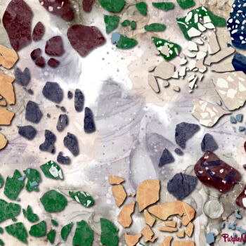 Arte digitale intitolato "Terrazzo on Marble" da Purplemindstudios, Opera d'arte originale, Pittura digitale