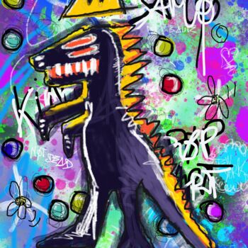 Digitale Kunst mit dem Titel "Basquiat Peinture S…" von Pvettese, Original-Kunstwerk, Digitale Malerei
