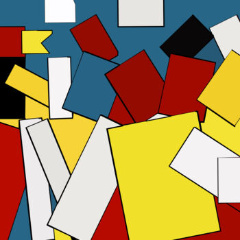 Digital Arts titled "Abstract Shapes M1…" by Pwa Studio, Original Artwork, Digital Painting