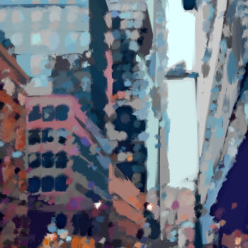 Digital Arts titled "City Street" by Pwa Studio, Original Artwork, Digital Painting