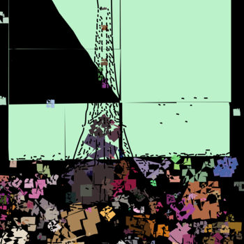"Eiffel Tower Paris" başlıklı Dijital Sanat Pwa Studio tarafından, Orijinal sanat, Dijital Resim